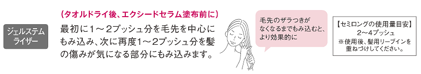 タオルドライ後、エクシードセラム塗布前に