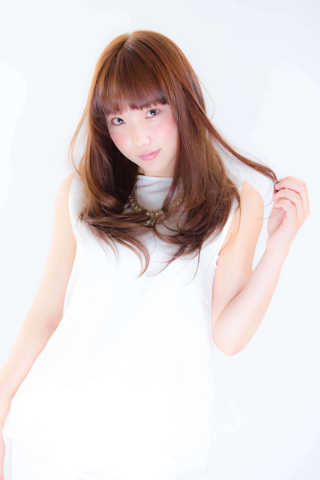 前髪のあるやわらかなロング